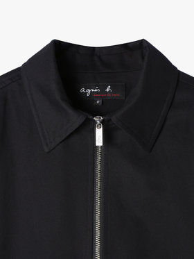 HOMME メンズ メンズ コットン 長袖 ジップアップジャケット ”Chet” ブラック