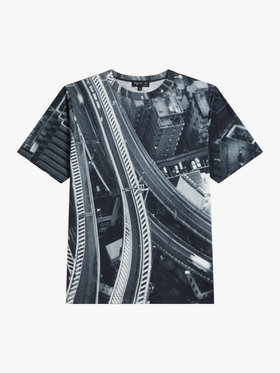 FEMME ウィメンズ フォトプリント コットン 半袖 Tシャツ "View from Agnes’ hotel window in Tokyo" マルチ