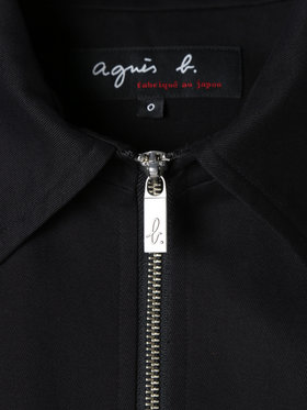 HOMME メンズ メンズ コットン 長袖 ジップアップジャケット ”Chet” ブラック