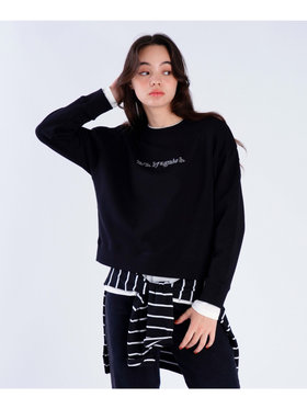 To b. by agnès b. コットン ロゴ スウェットプルオーバー ブラック