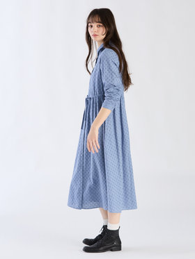 To b. by agnès b. 【Outlet】コットンフラワーレースワンピース ブルー