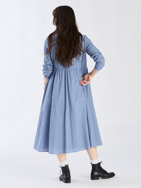 To b. by agnès b. 【Outlet】コットンフラワーレースワンピース ブルー