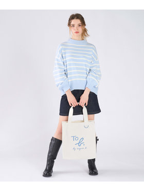 To b. by agnès b. コットン ロゴ トートバッグ ホワイト