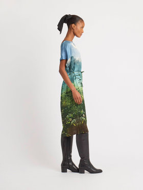 FEMME ウィメンズ フォトプリント 半袖 ワンピース ”Jardin Brumeux” マルチ