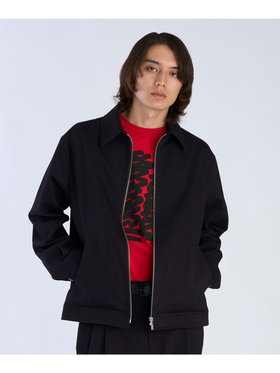 HOMME メンズ メンズ コットン 長袖 ジップアップジャケット ”Chet” ブラック