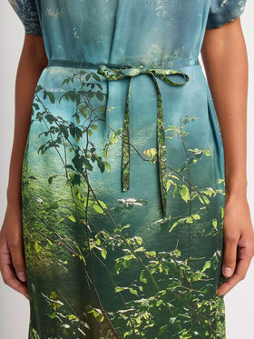 FEMME ウィメンズ フォトプリント 半袖 ワンピース ”Jardin Brumeux” マルチ