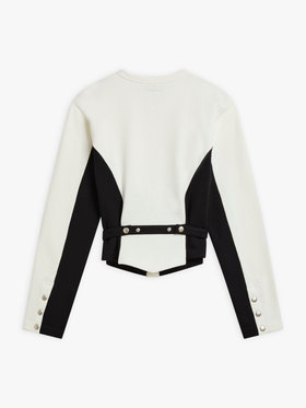 FEMME ウィメンズ 【Outlet】オーガニックコットン メルトン 長袖 カーディガンプレッション "New Two" ホワイト