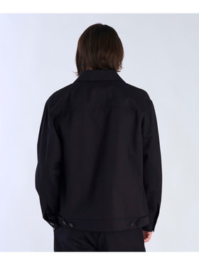 HOMME メンズ メンズ コットン 長袖 ジップアップジャケット ”Chet” ブラック