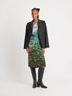FEMME ウィメンズ フォトプリント 半袖 ワンピース ”Jardin Brumeux” マルチ