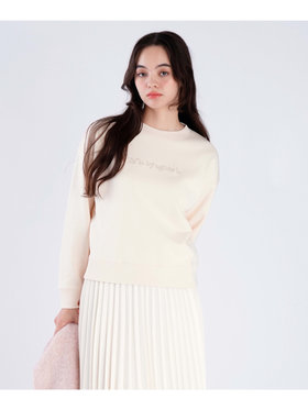 To b. by agnès b. コットン ロゴ スウェットプルオーバー ホワイト