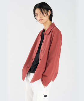 FEMME ウィメンズ コットン ジャージー 長袖 ジャケット "Mandarin" ブラウン系その他