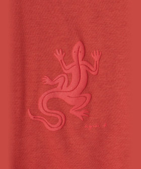 ENFANT ベビー ベビー ロゴ アイコニック プリント コットン 長袖 Tシャツ "Lezard" オレンジ系その他