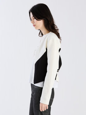 FEMME ウィメンズ 【Outlet】オーガニックコットン メルトン 長袖 カーディガンプレッション "New Two" ホワイト