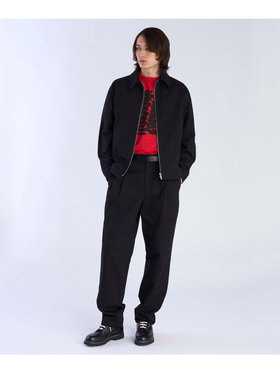 HOMME メンズ メンズ コットン 長袖 ジップアップジャケット ”Chet” ブラック