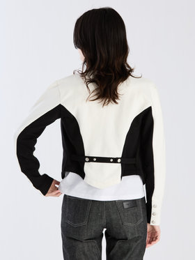 FEMME ウィメンズ 【Outlet】オーガニックコットン メルトン 長袖 カーディガンプレッション "New Two" ホワイト