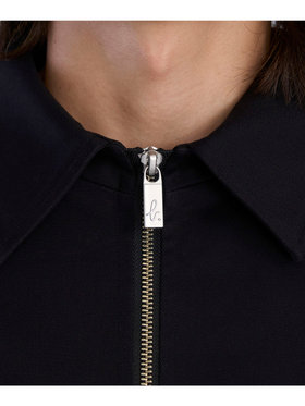 HOMME メンズ メンズ コットン 長袖 ジップアップジャケット ”Chet” ブラック