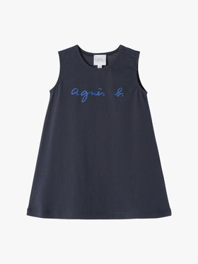 ENFANT ベビー S137 L ROBE ベビー ロゴワンピース グレー