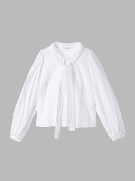 To b. by agnès b. 【Outlet】コットンフラワーレースブラウス ホワイト