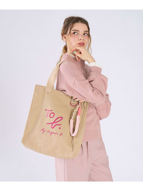 To b. by agnès b. コットン ロゴ トートバッグ ベージュ