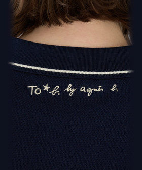 To b. by agnès b. スター 刺繍 コットン 半袖 ニット ポロシャツ イエロー系その他