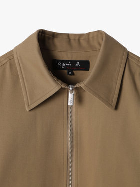 HOMME メンズ メンズ コットン 長袖 ジップアップジャケット ”Chet” ブラウン