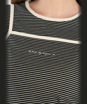 To b. by agnès b. ボーダー キャミソール＆Tシャツ ブラック