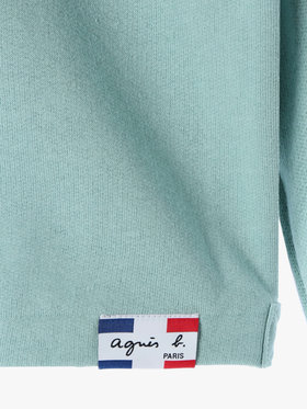 FEMME ウィメンズ オーガニックコットン メルトン 長袖 カーディガンプレッション ”Le Classique” ライトグリーン