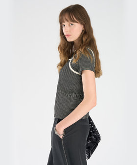 To b. by agnès b. ボーダー キャミソール＆Tシャツ ブラック