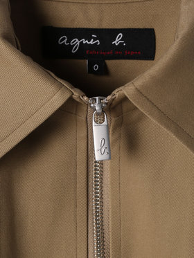 HOMME メンズ メンズ コットン 長袖 ジップアップジャケット ”Chet” ブラウン