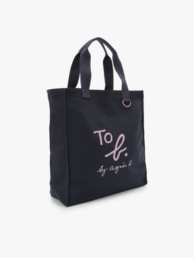 To b. by agnès b. コットン ロゴ トートバッグ ネイビー