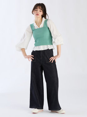 To b. by agnès b. 【Outlet】コットンフラワーレースブラウス ホワイト