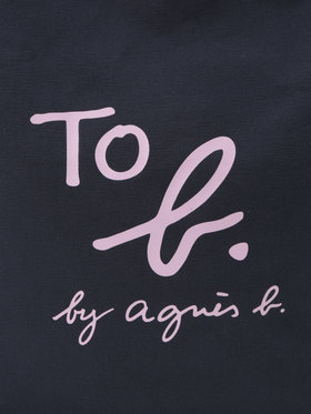 To b. by agnès b. コットン ロゴ トートバッグ ネイビー