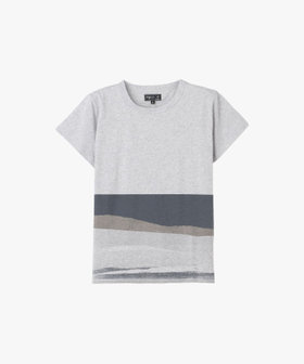 FEMME ウィメンズ オーガニックコットン 半袖 アーティストTシャツ "Aurore de la Marinerie" グレー