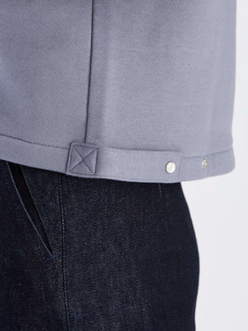 FEMME ウィメンズ オーガニックコットン メルトン 長袖 カーディガンプレッション ”Phone” グレー