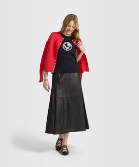 FEMME ウィメンズ プリント オーガニックコットン 半袖 アーティスト Tシャツ "Lou Malta" ブラック
