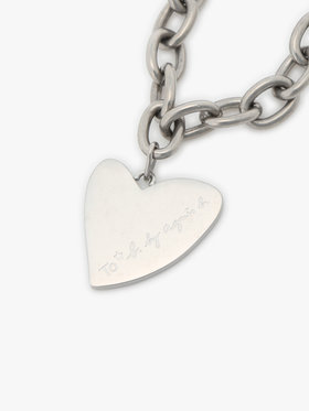 To b. by agnès b. メッセージ ハート チェーンネックレス ”Merci” ブラック