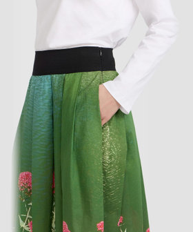 FEMME ウィメンズ フォトプリント コットン ロング フレア スカート "Valerianes flowers" マルチ