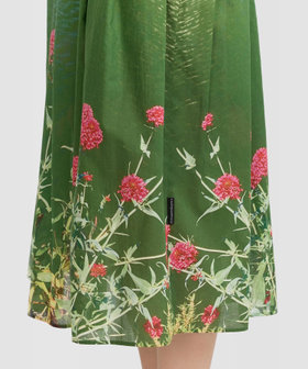 FEMME ウィメンズ フォトプリント コットン ロング フレア スカート "Valerianes flowers" マルチ