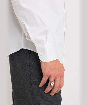 HOMME メンズ メンズ コットン 長袖 シャツ "Tom" ホワイト