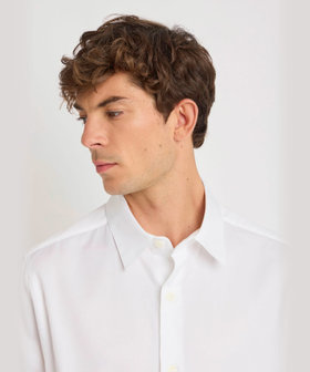 HOMME メンズ メンズ コットン 長袖 シャツ "Tom" ホワイト