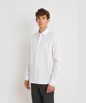 HOMME メンズ メンズ コットン 長袖 シャツ "Tom" ホワイト