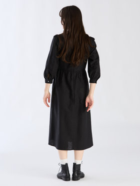 To b. by agnès b. 【Outlet】リネンコットンシャーリングドレス ブラック