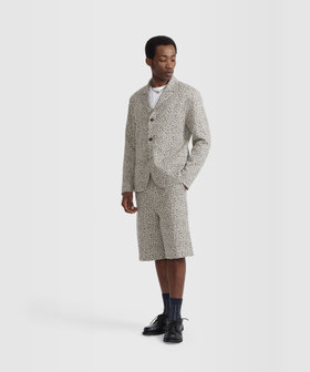 HOMME メンズ メンズ レオパード ジャカード テーラードジャケット "Paul" ベージュ