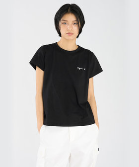 FEMME ウィメンズ ロゴ プリント コットン 半袖 Tシャツ "Brando" ブラック