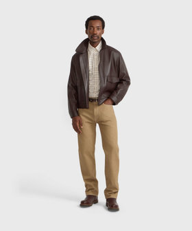 HOMME メンズ メンズ チェック コットン 長袖 シャツ "Andy" ベージュ