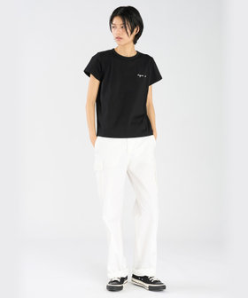 FEMME ウィメンズ ロゴ プリント コットン 半袖 Tシャツ "Brando" ブラック