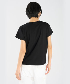 FEMME ウィメンズ ロゴ プリント コットン 半袖 Tシャツ "Brando" ブラック