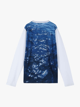 HOMME メンズ メンズ フォトプリント コットン 長袖 Tシャツ ”Antibes” マルチ