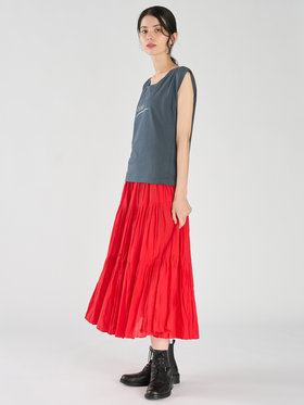 FEMME ウィメンズ メッセージプリント コットン 半袖 Tシャツ "Ciao" グレー