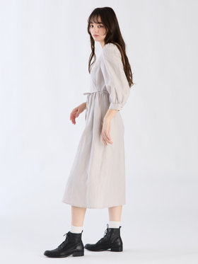 To b. by agnès b. 【Outlet】リネンコットンシャーリングドレス ライトグレー